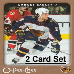 Garnet Exelby Atlanta Thrashers NHL Hockey Card Collection - 2 Card Set